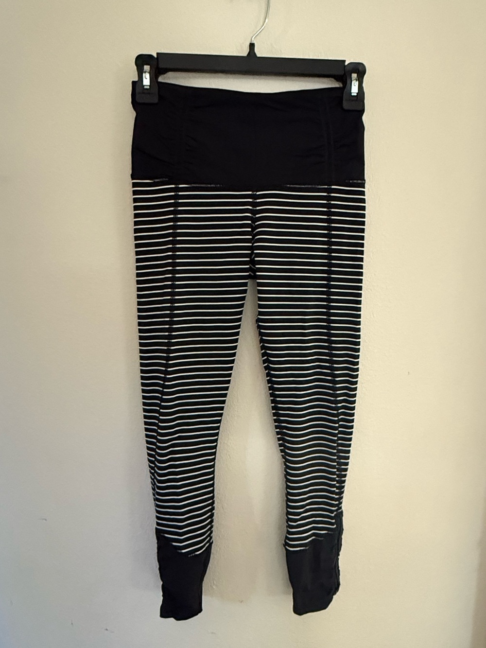 lululemon athletica Black & White Striped Leggings